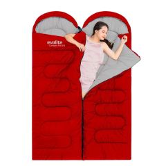 EVOLITE - CAMPER PRO SQ BİRLEŞTİRİLEBİLİR 2 KİŞİLİK UYKU TULUMU 0 C - KIRMIZI
