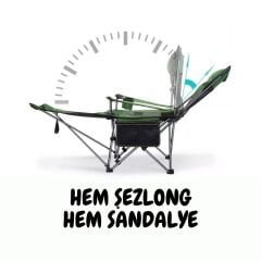 KATLANIR KAMP SANDALYESİ ŞEZLONG - YEŞİL